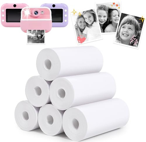 Kids Instant Print Camera Photo Papers Refill with Most Children Instant Print Camera, 6 Rolls, 2.2Inch, BPA Free, Thermal Printing Refills Without Toner