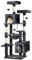 MSmask Grand arbre à chat stable en L avec 2 plateformes, 2 niches pour chats, hamac, colonnes en sisal, arbre d'escalade à plusieurs étages pour chats (gris foncé, 160 cm)