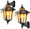 Moman Luz Solar Exterior Vintage con Sensor de Movimiento - 3 Modos, Impermeable IP65, Aplique Pared 2 Piezas para Garaje, Jardín, Patio - Farola con Foco