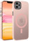 ORDA für iPhone 11 Hülle 6.1 Zoll Kompatibel mit MagSafe,Magnetisch Handyhülle für iPhone 11 Case Durchscheinende Matt Rückseite Dünn Stoßfest Schutzhülle Rosa