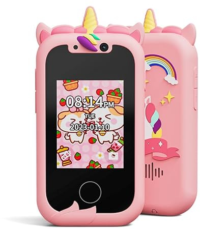 Ashfly Telefono Giocattolo per Bambini - Smartphone Per Bambini, Cellulare per Bambini, Regalo Giocattoli per Bambina 3 4 5 6 7 8 9 10 anni Compleanno Natale, 2,4 Cellulare Giocattolo Educativo
