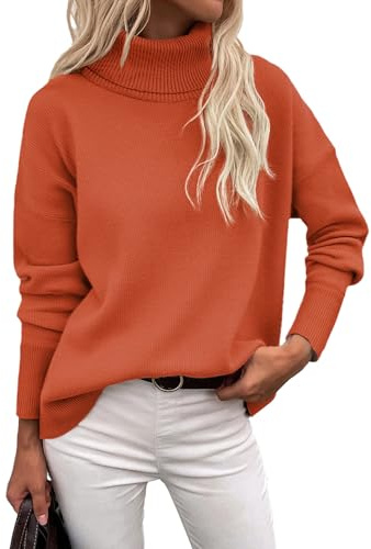 Maglione Donna Elegante Dolcevita Oversize Caldo Maglioncino Lunga Maglia