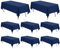 8 Packungen Marineblau Polyester-Tischdecken, 153 x 320 cm Waschbare rechteckige Polyester-Tischdecke für 2,4 m große rechteckige Tische für Hochzeit, Bankett, Veranstaltung, Party