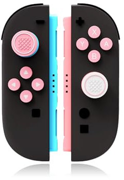 Empuñaduras de pulgar para Nintendo Switch 2, tapas de joystick para Switch2, cubierta analógica para controlador Joycon NS2 con calcomanía de botón, polvo de flor de cerezo