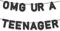 HJZHII OMG UR A Teenager Glitzer Banner,Deko 13 Geburtstag Teenager Junge,Offiziell Geburtstag 13 Deko Official Dekoration Gastgeschenke Zubehör Lustige Banner Partyzubehör