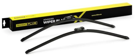 RIDEX PLUS Scheibenwischer Set Wischerblätter Satz mit Spoiler Vorne Länge 1: 650mm Länge 2: 650mm Flachbalkenwischblatt mit vormontiertem Adapter Kompatibel mit MERCEDES-BENZ E-Klasse Limousine W211