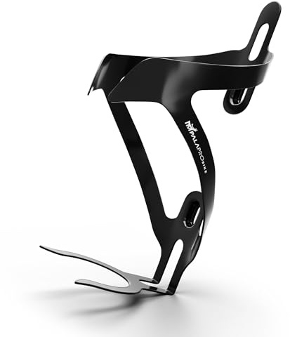 IMPALAPRO Porta Borraccia MTB e Corsa in Alluminio Elettroplaccato Ultralight 26g – Portaborraccia Bici con Accesso Frontale e Adattatore per Bottiglie d’Acqua Usa e Getta (nero 1pc)