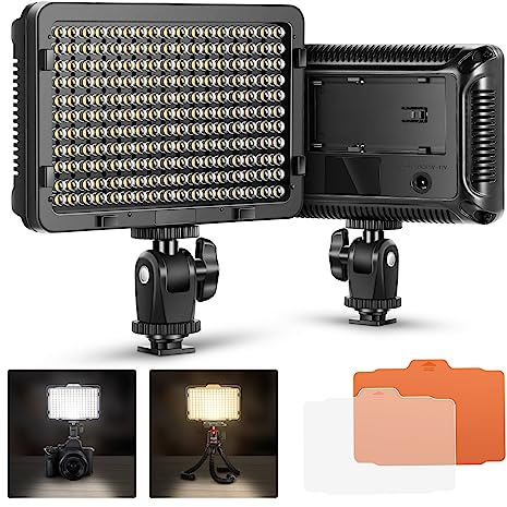 NEEWER 176 LED Videoleuchte Streaming Licht 5600K dimmbar Videolicht Panel mit 1/4 Zoll Gewinde, Key Light für Canon Nikon Pentax Panasonic Sony und andere DSLR Kameras Beleuchtung Fotografie