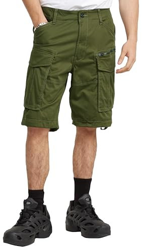 G-STAR Rovic Zip Relaxed Shorts, Pantaloncini Uomo, Verde Scuro (Sage D08566-5126-724), 34
