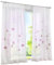 BAILEY JO 1er-Pack Gardine Schlaufen Gardinen Mit Blumen Voile Lichtdurchlässig Vorhang (BxH 150x145cm, Violett mit Kräuselband)