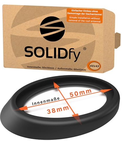 SOLIDfy® - Reparatur Dichtung Dachantenne | GRÖßE 60x43mm (Innenmaß: 50x38mm) Antennenfuß Gummi Roof Aerial Rubber