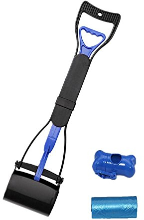 Ceasyde ramasse-crotte, 61 cm Pouce Long Manche Solide Pince dentelée Nettoyage Pickup déjections Canines Clip pour extérieur/intérieur pour Chien et Chat Animal, déchets