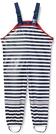 Playshoes Matschhose Regenlatzhose Ungefüttert Unisex Kinder Wind- und wasserdichte Regenhose Regenbekleidung, Maritim, 80