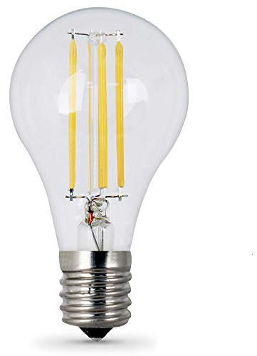 Feit Electric A15 Glass Filament LED Light Bulb, 75W Equivalent, Dimmable, E17 Base, 5000K Daylight, Decorative Lighting Fixtures, 15,000-Hour Lifetime, BPA1575N/850/FIL/2, 2 Pack