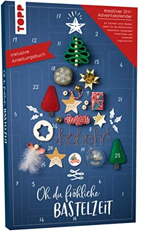 Adventskalender Oh du fröhliche Bastelzeit: 24 Türchen voller stylischer Bastelideen für die Weihnachtszeit und passendes Material. Mit Anleitungsbuch. Adventskalender ca. 50 cm x 30,8 cm x 3,5 cm