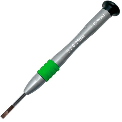 Flathead Screwdriver 3.0mm, Precision Slotted Screwdriver -3.0mm, S2 High Alloy Steel Flat Blade, Magnetic Tip, Rotating Cap, Anti-slip Grip