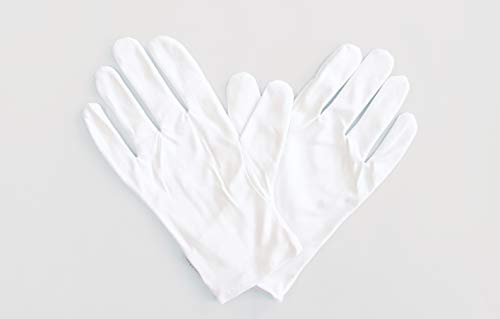 argus Mikrofaser/Baumwolle Handschuhe zum Brillen reinigen 2er Set Gr. S-XL Farbe: weiß (Brillenputztuch) (Größe M)