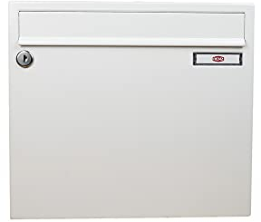 RENZ Briefkasten Classic 17 Liter - 370 mm x 330 mm x 145 mm - Einwurf 335 mm x 33 mm für Format C4 - Verkehrsweiß (RAL 9016) - 17-1-19213