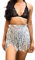 Larancie Paillettenrock Bauchtanz Quaste Schal Pailletten Wrap Party Rave-Kostüm für Frauen und Mädchen Bauchtänzerin Halloween Halloween (Silber), silber / schwarz