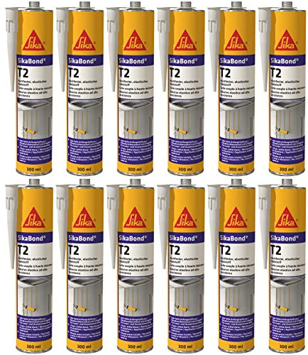 SikaBond T-2 hochviskoser Polyurethan PU Bau- und Konstruktionskleber 300ml Kartusche, weiß