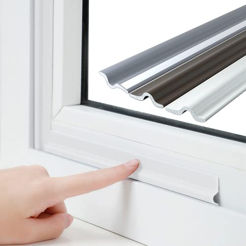 Esufeir 118inch/3m Blanco Forma de T Burlete Ventana Corredera Puerta Entrada Exterior Frio,Espuma Tira Cinta de Sellado Autoadhesiva Aislante Termico Acustico,Tapa Juntas Aislamiento Insonorizar