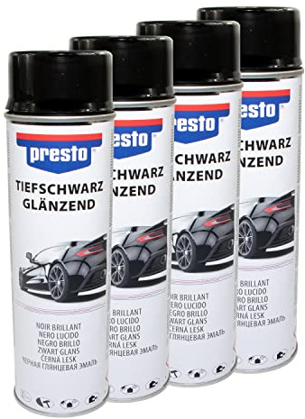 Felgenspray Schwarz glanz Felgenschwarz Rallye Spray Lackspray Presto 428948 4 X 500 ml