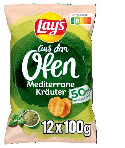 Lays aus dem Ofen mediterrane Kräuter – Knusprig gewürzte Kartoffelchips aus dem Ofen für eine gelungene Party – 12 x 100g