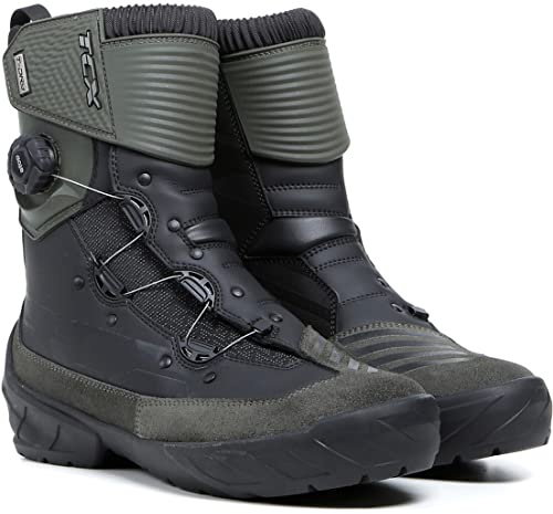 TCX Herren 179t7152w-d07-48 Motorradstiefel, Schwarz Dunkel Grün, 48 EU