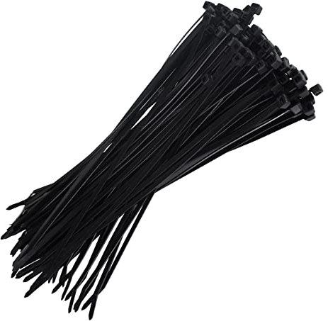 Arctic Hayes Heavy Duty Black Cable Ties, 300mm x 4.8mm, Self-Locking, UV Stable, Durable Zip Ties for Indoor and Outdoor Use, Retail, Office, Garage, Workshop, Home, Garden,DIY - 100 Pieces, Black