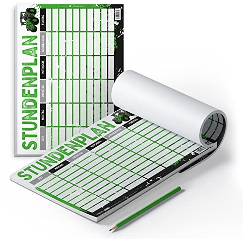 itenga Stundenplan DIN A4 als Block 25 Blatt Motiv Traktor Stundenplanblock