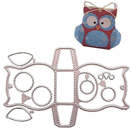 GIVBRO Stanzschablone, 3D-Eulen-Box, gestanzt, Scrapbooking, DIY, Prägeschablone, Kartenherstellung, Schablone