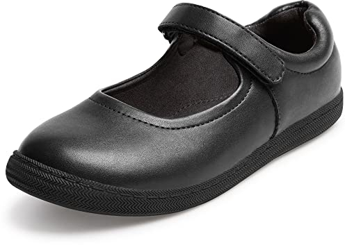 festooning School Shoes for Girls Mary Jane Uniform Flats Black Dress Shoes for Little Big Kids for Christmas Wedding Party Size 3