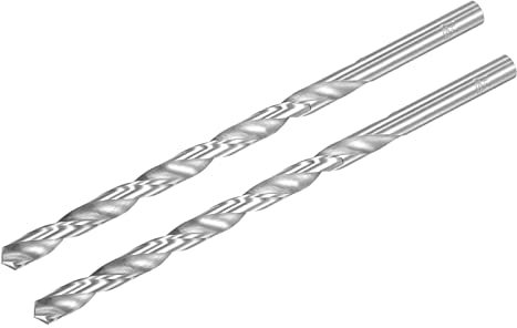 sourcing map HSS(High Speed Steel) Extra Long Twist Drill Bits, 9.5mm Drill Diameter 200mm Length for Hardened Metal Woodwork Plastic Aluminum Alloy 2 Pcs