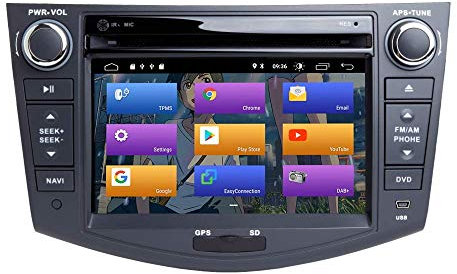 pour Toyota RAV4 2006-2012 Android 10.0 Double Din 7 Lecteur DVD de Voiture Multimédia Navigation GPS Auto Radio Stéréo Car Auto Play/TPMS/OBD / 4G WiFi/Dab / SWC1
