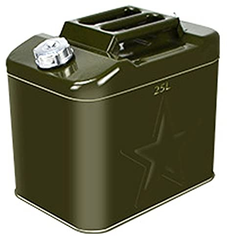 YILEFU Lata de Gasolina Bidón de Combustible - Garrafa de Gasolina y Diésel en Metal Ideal Recipientes Gasolina Engrosado Lata Gran Capacidad con Boquilla Flexible Bidón De Reserva Exterior,25L