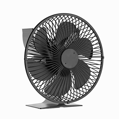 Kaminventilator, 6 Flügel Kamin Ventilator Ofenventilator mit Abdeckung Kaminöfen Ohne Strom Hitzebetrieben Kamin Ventilator für Holz Holzbrenner Kamin erhöht Wärmeverteiler Lüfter