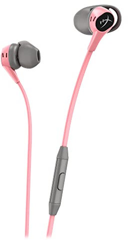 Hyperx Cloud Earbuds Wired in Ear Earphones with Mic Gaming for Nintendo Switch and Mobile Gaming - Pink (6N9J8AA)