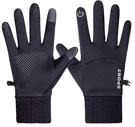 Orbgons Winterhandschuh mit Schnalle reiten Herren- und Handschuh für Frauen Plus samt warm, rutschfester Handschuh Handschuhe Touchscreen Damen Klein (Black, One Size)