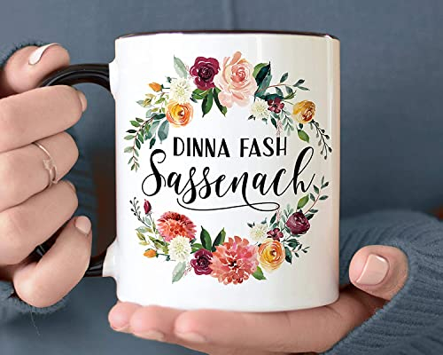 Top Banana Gifts Sassenach-Kaffeetasse aus Keramik, 325 ml, spülmaschinenfest, wiederverwendbar, schottische Outlander-Tasse