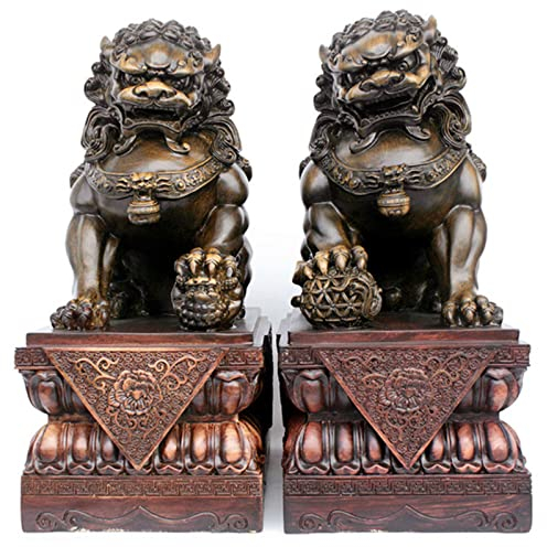 BRDECOR Foo Dogs Guardian Lion Statuen – Paar Fengshui-Fu-Hundefigur – Einweihungs-Glückwunsch zur Abwehr der bösen Energie – chinesische Ziviltürgötter zum Schutz von Geschäftsräumen, klein