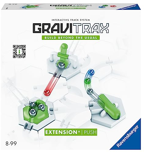 Ravensbuger GraviTrax Extension Push 22438 - Optimales Zubehör für das GraviTrax Kugelbahnsystem, Kombinierbar mit Allen Starter-Sets, Extensions und Elements, Konstruktionsspielzeug ab 8 Jahren
