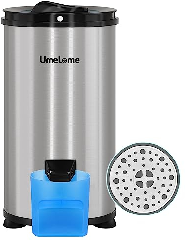 Umelome Secador de centrifugado de 6 kg, Secadores Giratorios de ahorro de energía y energía, secadora de ropa de 2800 rpm, Plateado