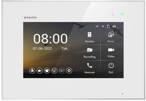 Nonic Balter EVO HD 7 Videostation Weiß (Touchscreen HD-Bildschirm, 2-Draht Bus, Plexiglas) Zusatzmonitor