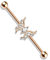 beyoutifulthings Industrial-Piercing Roségold Kristall Schmetterling Clear Industrial-Barbell Industrial-Bar Chirurgenstahl Stab-länge 38-mm