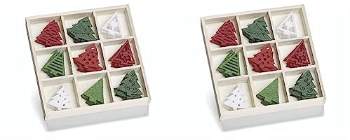 Knorr Prandell 218001221 218001221 Filzornamentbox, Motiv: Weihnachtsbäume (Packung mit 2)