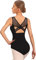 DANSHOW Damen Ballett Mesh Tanz Trikot Tank Top Crisscross Hohl Rücken Tanzbekleidung Ballett Trikot(23601-06-XL)