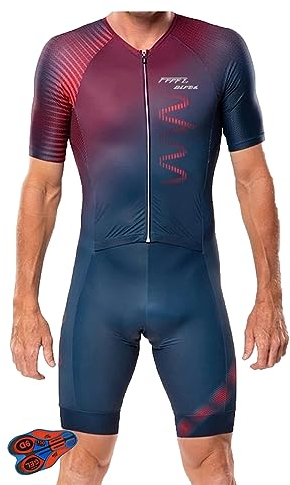 Herren Pro Trisuit Kurzarm Triathlonanzug, Triathlon Anzug Kurzarm Trisuit SpeedSuit Skinsuit Sike Triathlon Tri Suit,Triathlon-Anzug für Herren (FA5,S)