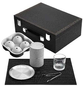 KOZWAY Kit de Presse à Boules de Glace de 2.4 Pouces, moules en Aluminium anodisé 7075 en Silicone de qualité Alimentaire for Whisky, Cocktails, fêtes et Vacances
