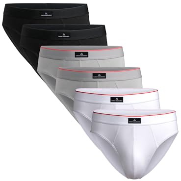 DANISH ENDURANCE Slip Uomo Cotone Elasticizzati, Mutande Uomo Senza Etichetta, Morbide e Traspiranti, 6 Paia