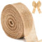G2PLUS 10M Juteband Burlap Band Vintage Geschenkband 4cm Breit Sackleinen Band Dekoband Juteband für DIY Handwerk Weihnachten Deko Hochzeit Party